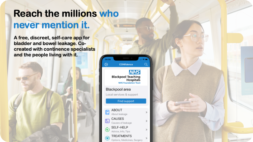 The CONfidence app is for everyone with bladder or bowel leakage